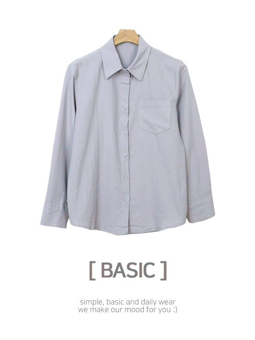 [크롭&amp;기본/7color] 베이직 코튼 셔츠 T#YW1045