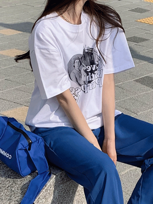 [4color] 펄포스 오버핏 반팔 티셔츠 T#YW1070